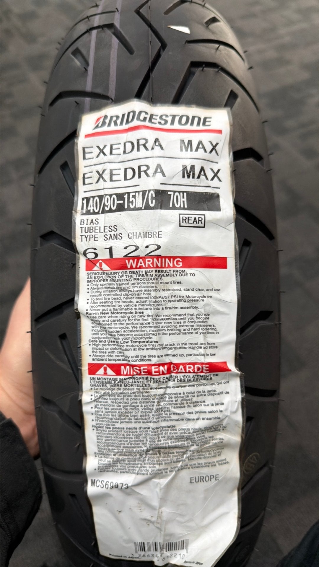 Bridgestone Exedra Max 140/90/15 70H, Motoren, Ophalen of Verzenden, Nieuw
