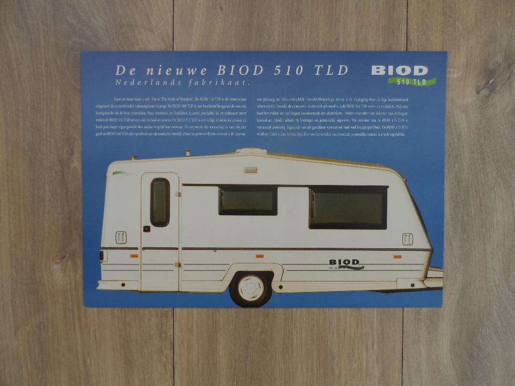 Folder Biod 510 TLD caravan 1990, Ophalen of Verzenden, Zo goed als nieuw