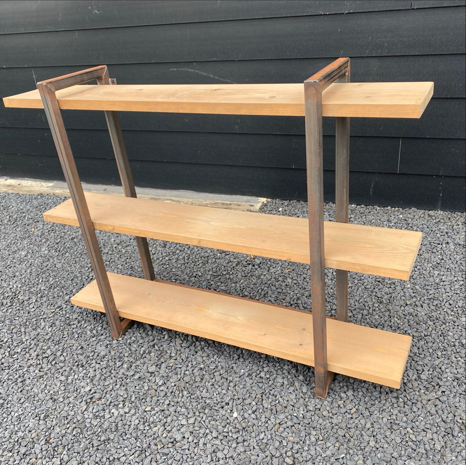 Industriële Boekenkast/Wandrek met Houten Planken, Ophalen, Zo goed als nieuw