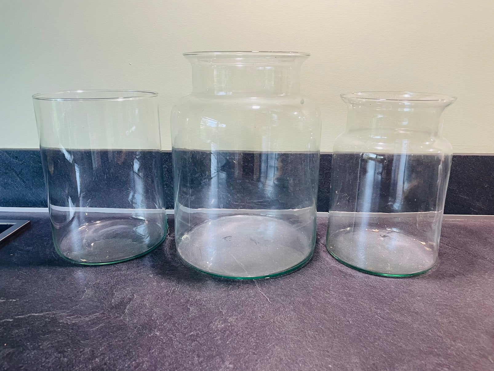 3 vazen - 20 & 25 cm, Ophalen, Overige kleuren, Minder dan 50 cm, Glas