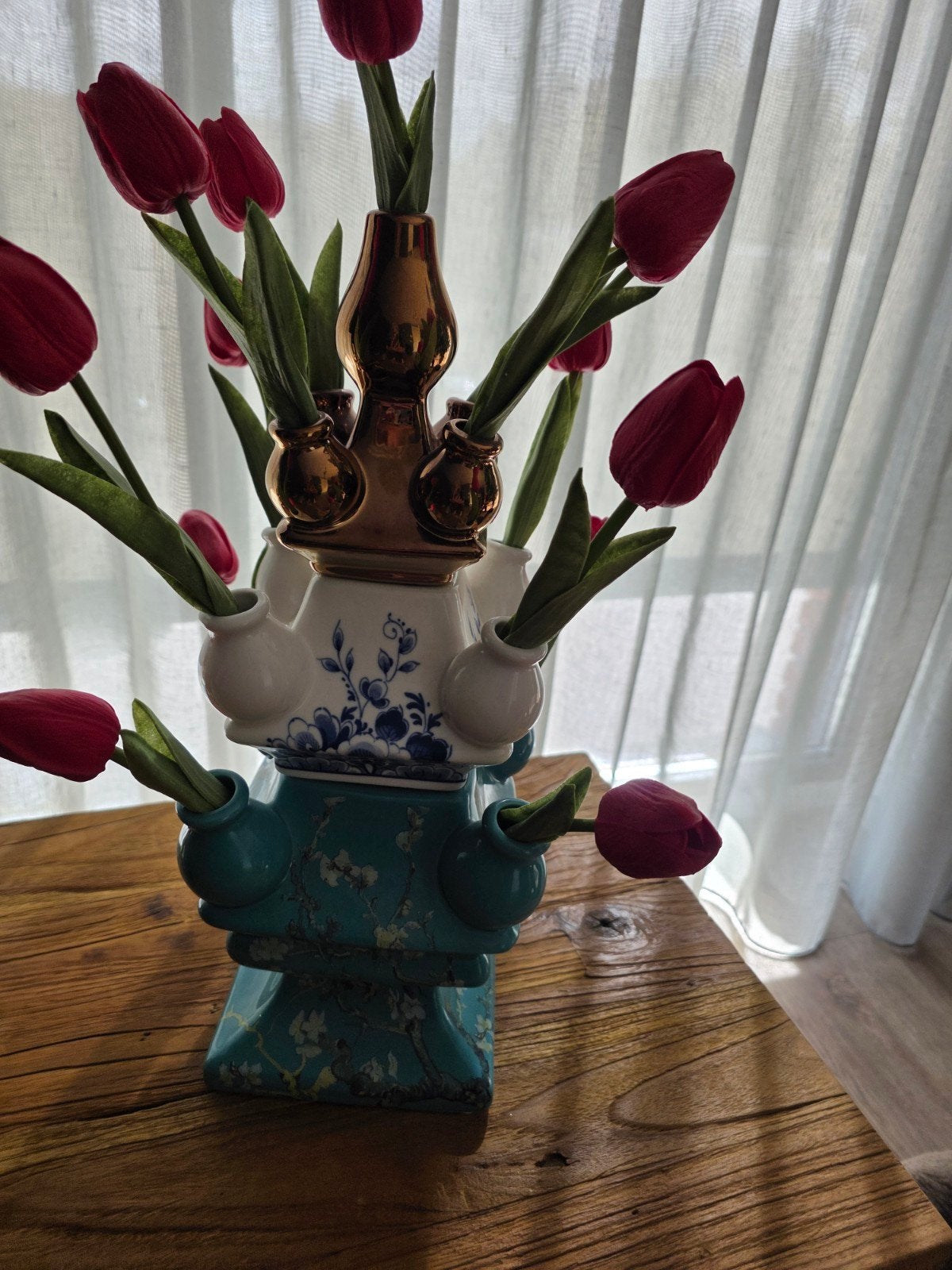 Tulpenvaas van Heinen delftsblauw, Ophalen of Verzenden