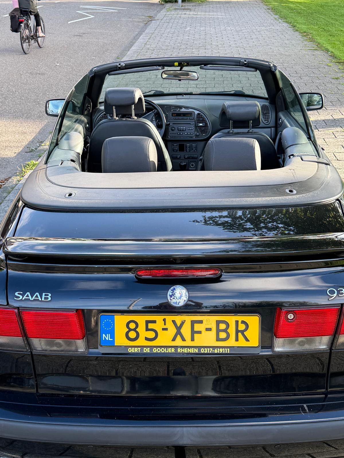 SAAB CABRIO 9-3 vraagprijs 2450,00, Auto's, Zwart, Cabriolet, Zwart, Leder