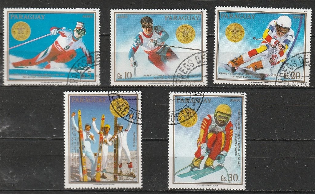 4221. Paraquay 4262/66 gest. Olymp. Spelen, Postzegels en Munten, Ophalen of Verzenden, Gestempeld, Zuid-Amerika