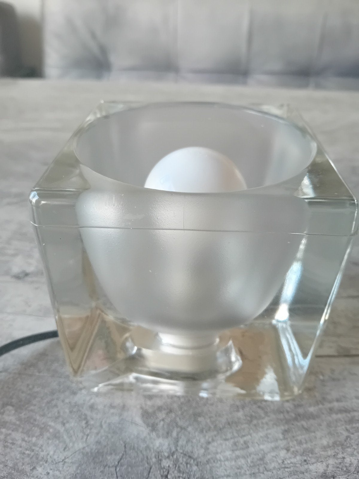 Vintage Peill & Putzler Tafellamp - Glazen Kubus Design, Ophalen of Verzenden, Gebruikt, Glas