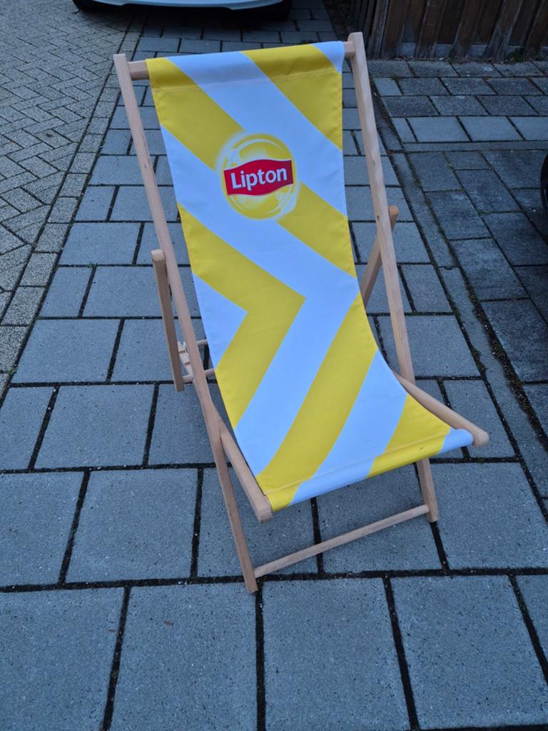 Lipton strandstoel - Opvouwbaar en verstelbaar, Tuin en Terras, Ophalen, Gebruikt, Hout, Verstelbaar