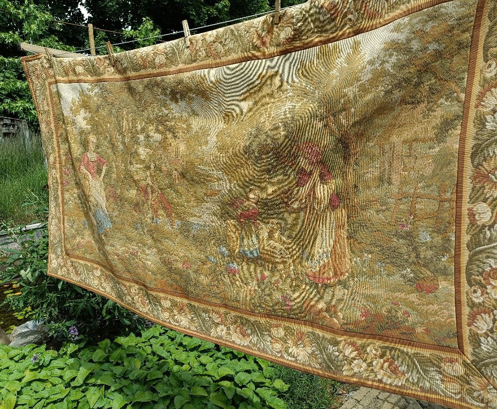 Vintage JP Paris 1978 gobelin tapisserie wandkleed. Waterput, Ophalen of Verzenden