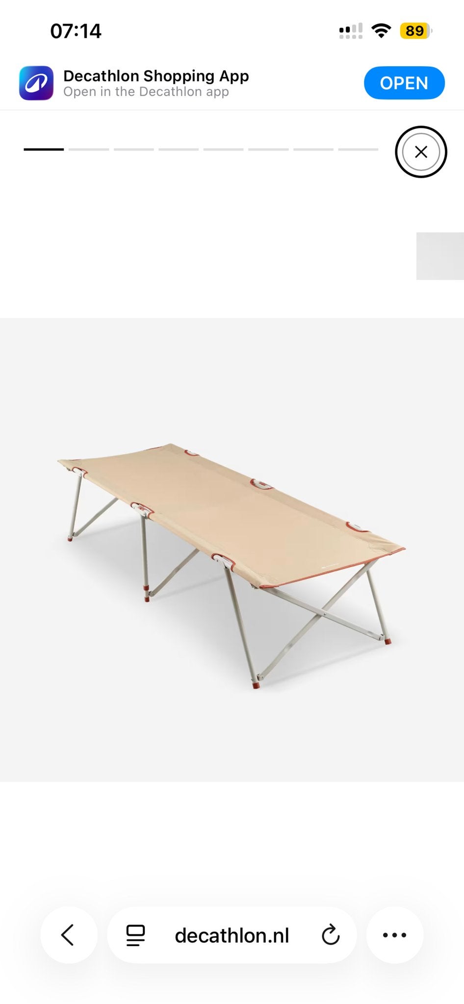 Opvouwbaar campingbedje/veldbed - Decathlon, Ophalen, Gebruikt