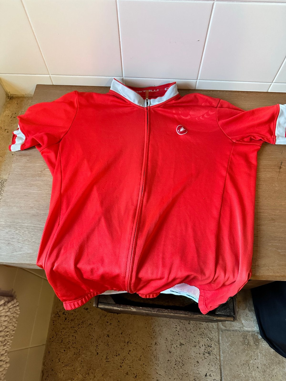 Castelli Heren Racefiets Shirt Rood - Maat XXL, Fietsen en Brommers, Fietsaccessoires | Fietskleding, Gebruikt, Ophalen of Verzenden