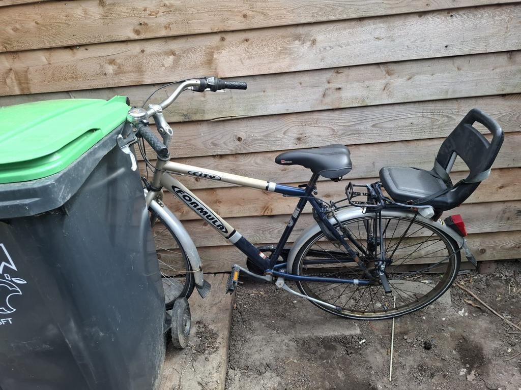 Herenfiets met 6 versnellingen en kinderzitje, 28 inch, Fietsen en Brommers, Fietsen | Heren | Herenfietsen, Gebruikt, Versnellingen