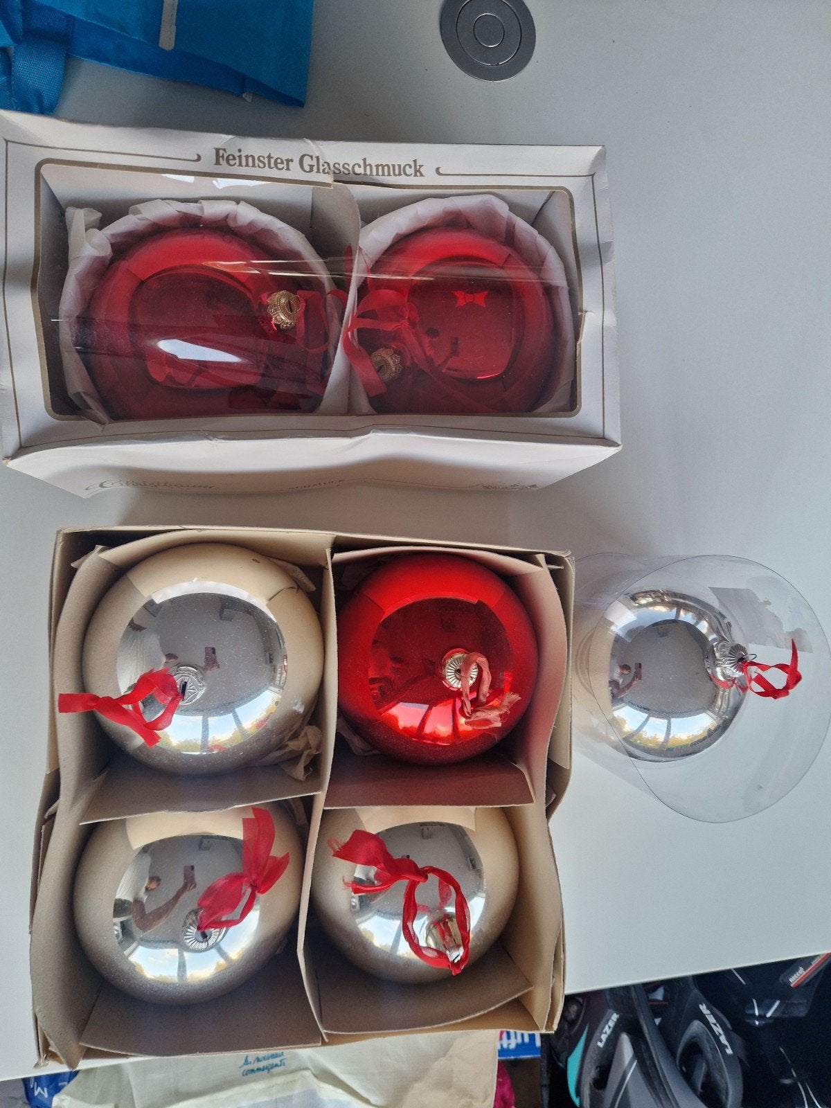 mega grote kerstballen kerstballen rood zilver, Diversen, Ophalen of Verzenden