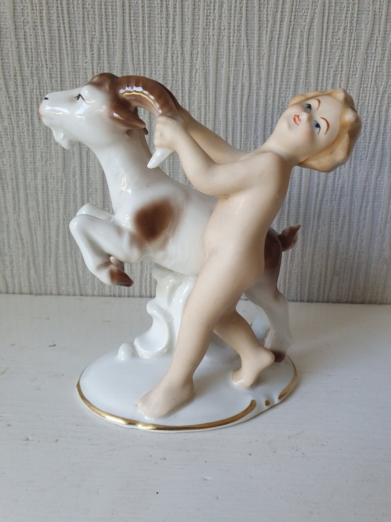 Gerold Porzellan Bavaria – jongen met ram - 1937-1949, Ophalen of Verzenden