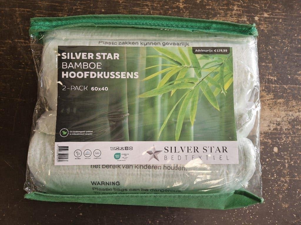 2 nieuwe bamboe traagschuim hoofdkussens 60x40cm, Huis en Inrichting, Slaapkamer | Beddengoed, Eenpersoons, Wit, Nieuw, Ophalen of Verzenden