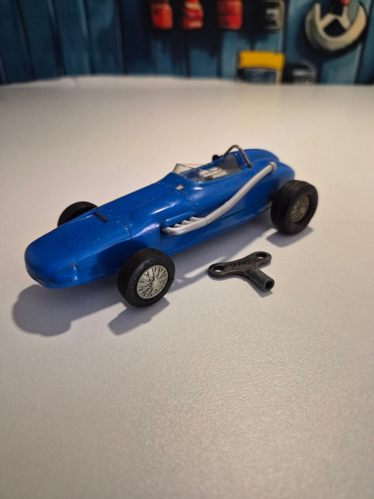 Vintage Opwindbare Raceauto - schuco, Ophalen of Verzenden