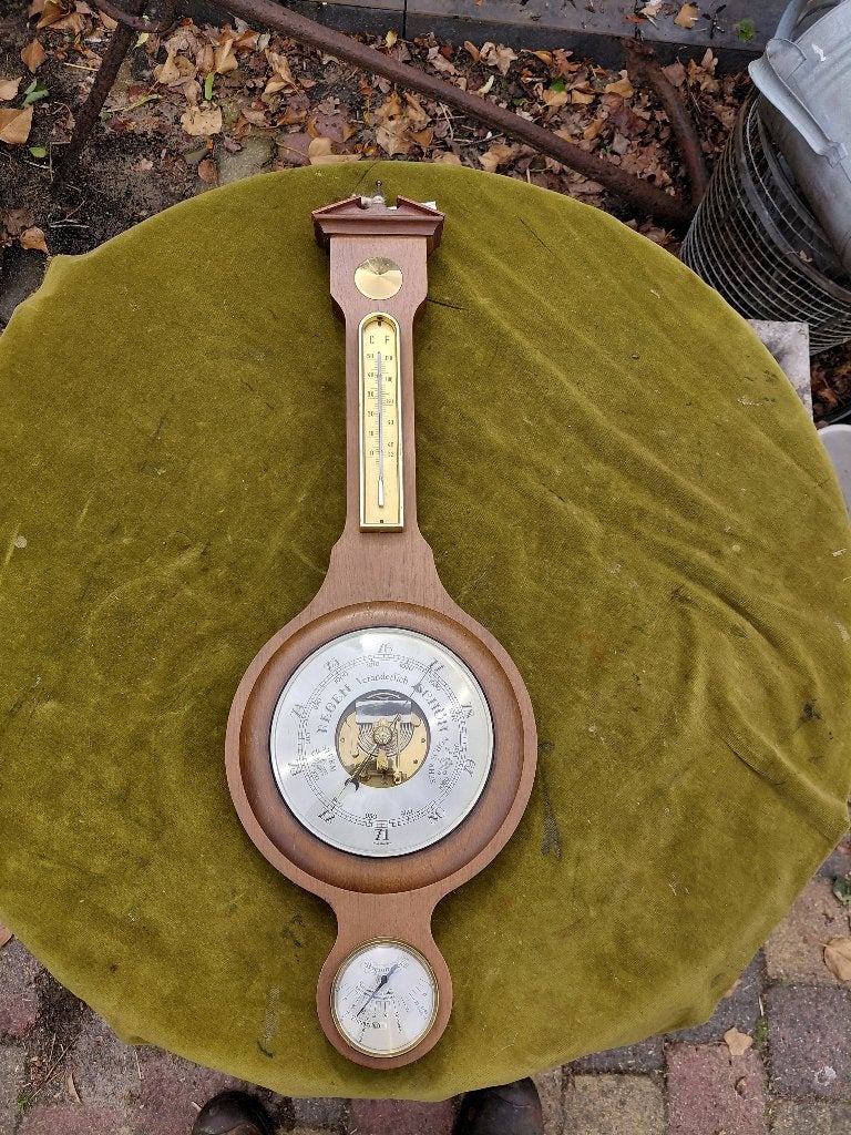 Vintage banjo barometer, weerstation., Antiek en Kunst, Verzenden