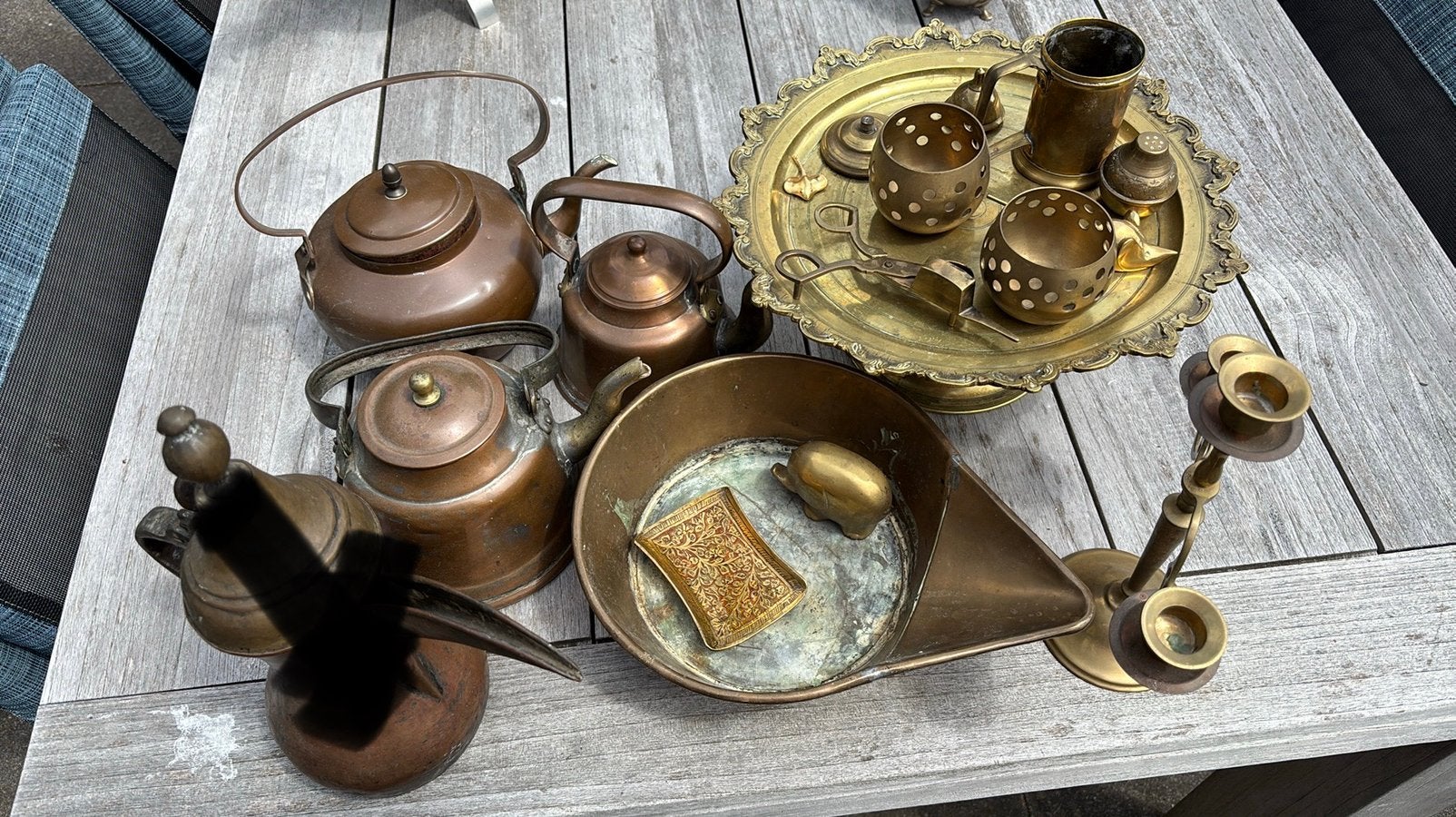 Partij oud koper en messing, Ophalen of Verzenden