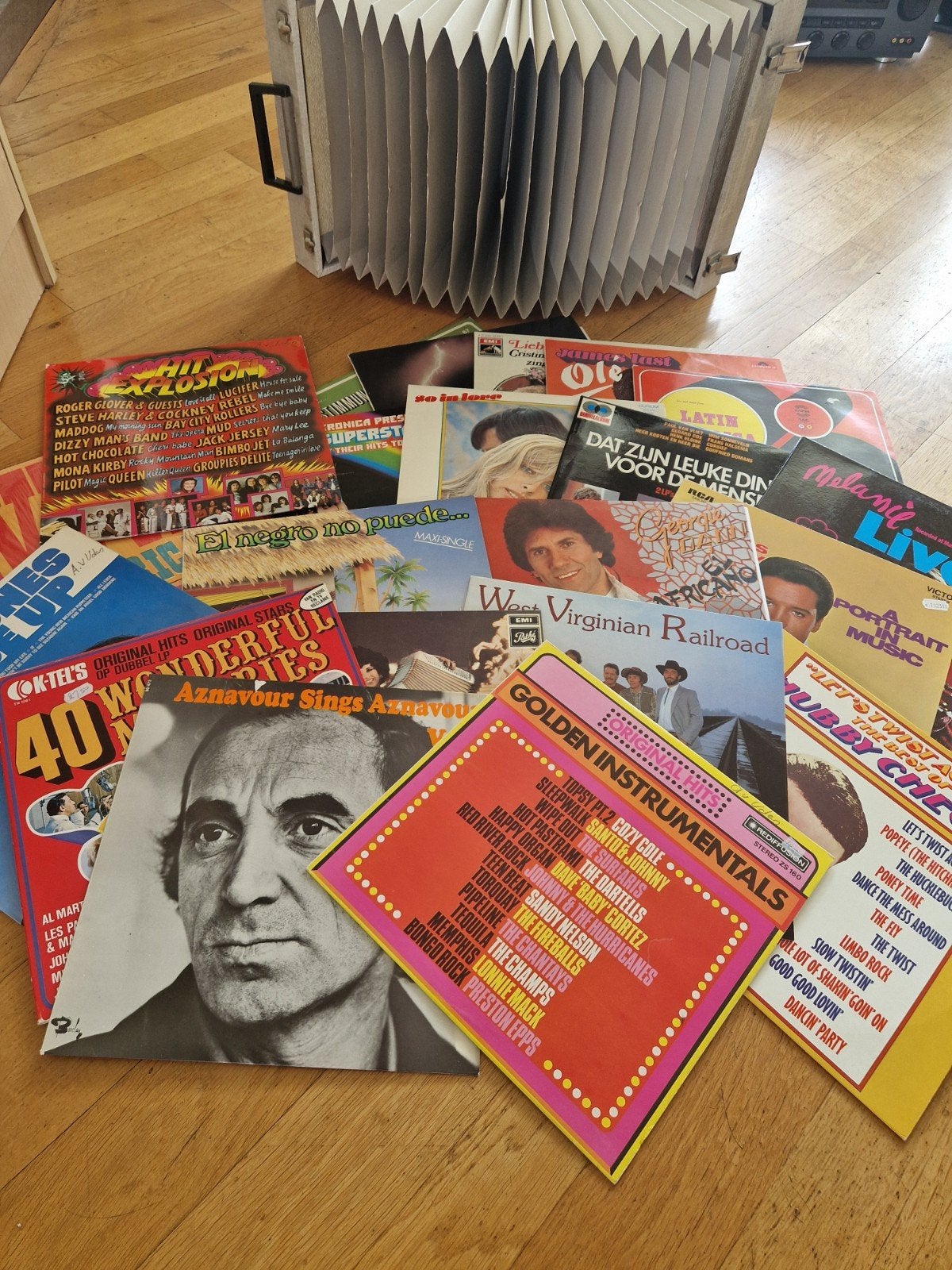 Langspeelplaten met koffer, vintage, Ophalen, LP