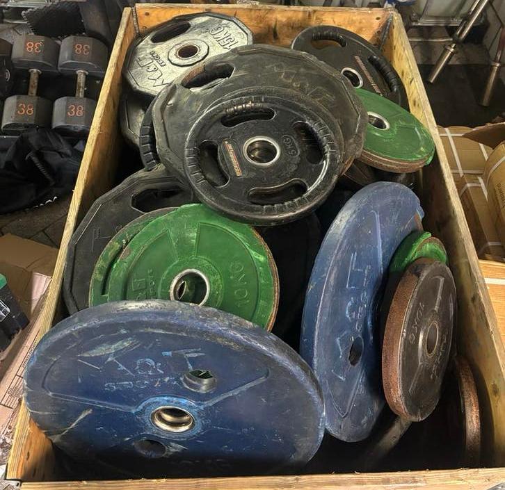 Diverse gebruikte Olympische halterschijven - €1,50/kg, Ophalen, Halterschijven, Divers, Divers