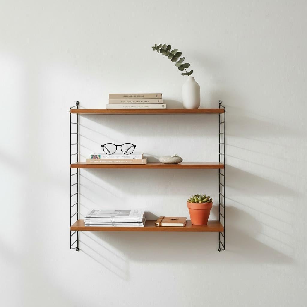 Vintage string boekenplanken uit Zweden, Gebruikt, Verzenden, ?, ?