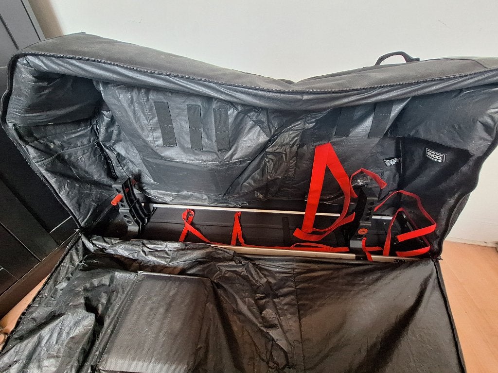 EVOC Bike Bag Pro fietskoffer + fietsstandaard, Ophalen, Gebruikt, Evoc