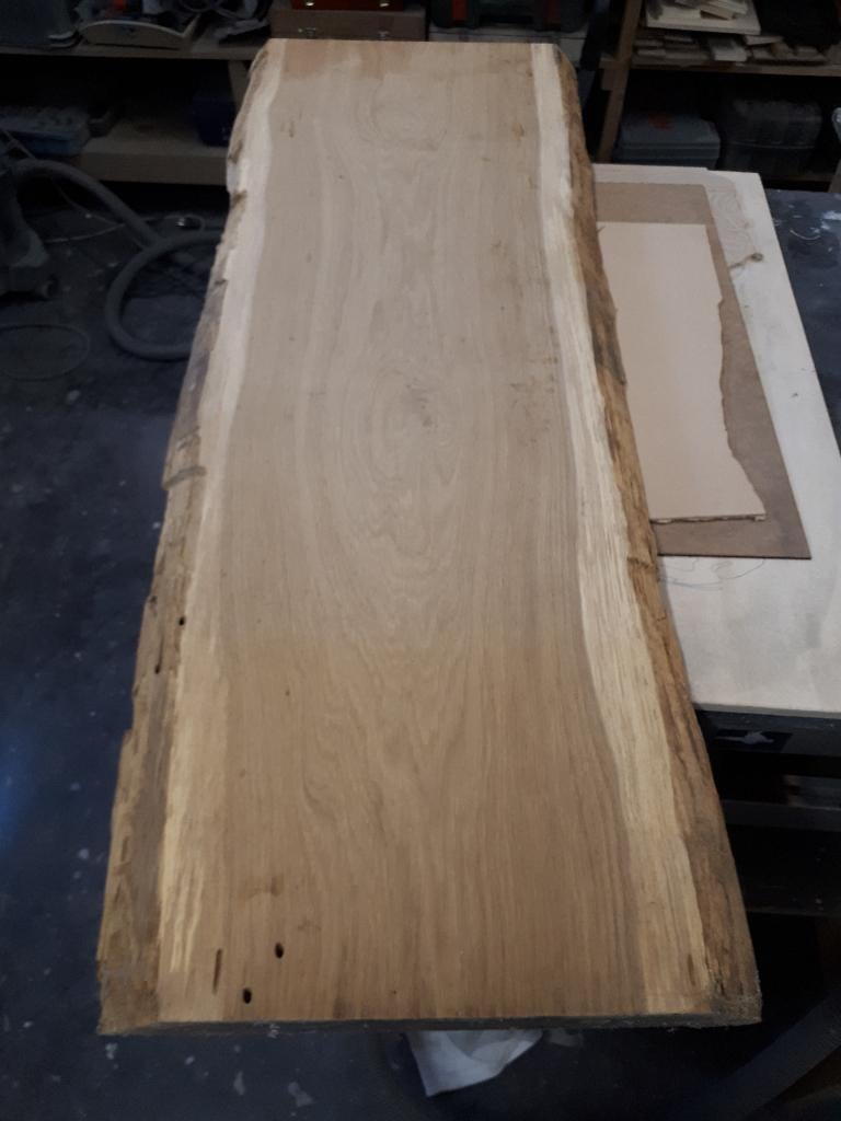 Eiken schaaldeel, massief eiken, boomstam houtenplank, Doe-het-zelf en Verbouw, Hout en Planken, Ophalen, 25 tot 50 mm, Eiken