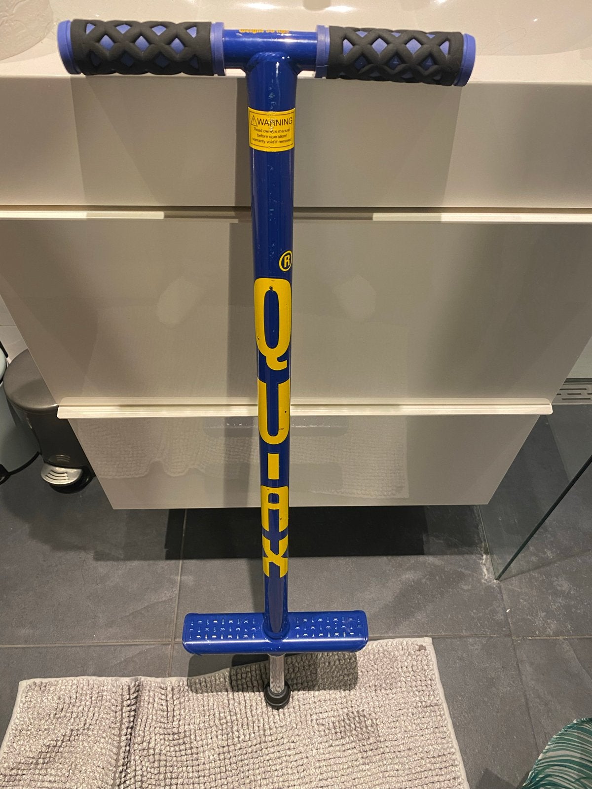 QU-AX Springstok Pogo-Stick Blauw - Max 50 kg, Ophalen, Gebruikt