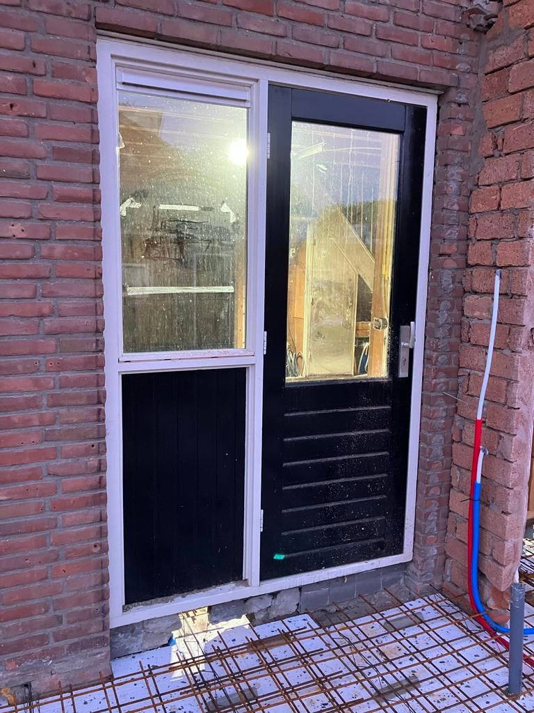 Grenen deurkozijn met driepuntsluiting, Ophalen, Gebruikt, Deurkozijn, 150 tot 225 cm