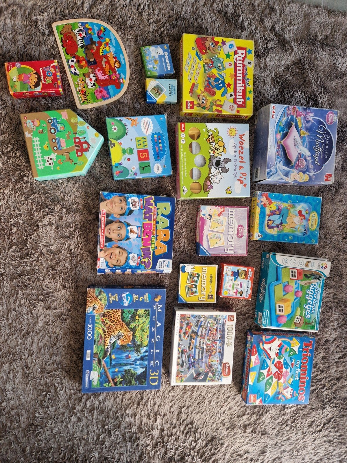 Grote collectie bordspellen en puzzels voor alle leeftijden, Ophalen of Verzenden, Meer dan 50 stukjes, Gebruikt, 0 tot 6 maanden
