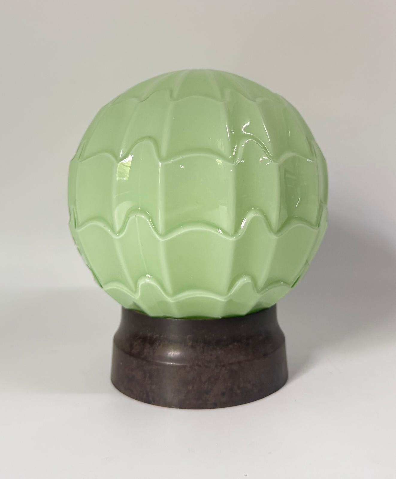 Art deco groene ‘Waterval’ Thabur met bakelieten houder, Huis en Inrichting, Zo goed als nieuw, Plafondlamp, Thabur, Groen