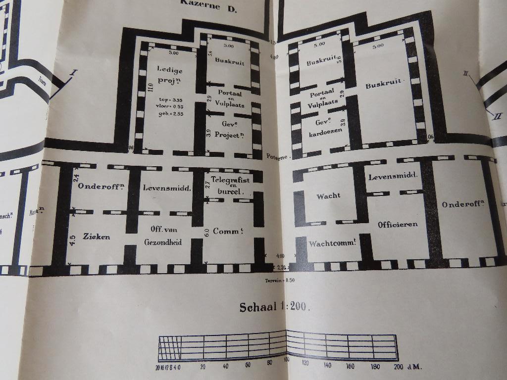 antieke plattegrond / bouwtekening Fort No. III, Waterlinie?, Verzenden, Landmacht, Nederland, Overige typen