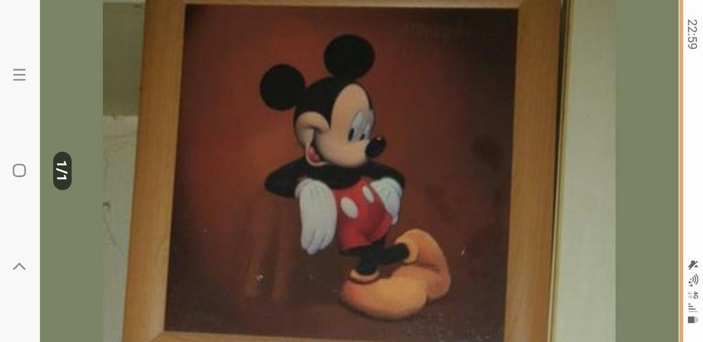 Micky mouse op ijzer geschilderd, Antiek en Kunst, Ophalen of Verzenden