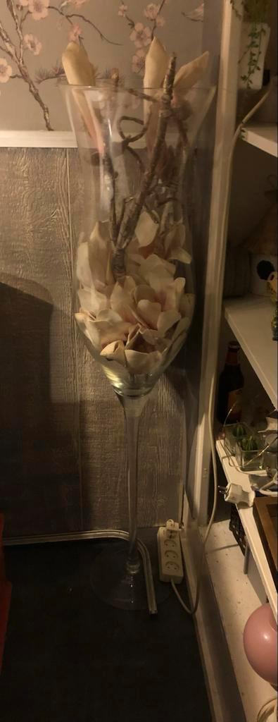 Grote glazen vaas - 120 cm hoog, Ophalen, Gebruikt, Overige kleuren, Glas