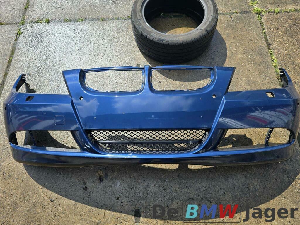 Voorbumper blauw BMW 3-serie E90 E91 51110033171, Gebruikt, Voor, Ophalen of Verzenden, Bumper