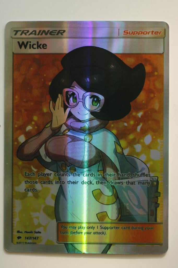 Pokémon 147/147  Wicke Trainer-Supporter, Ophalen of Verzenden, Zo goed als nieuw, Losse kaart, Foil