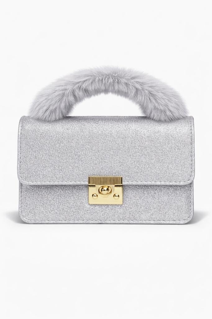 Partij tassen zilveren Mihella glitter crossbody tassen
