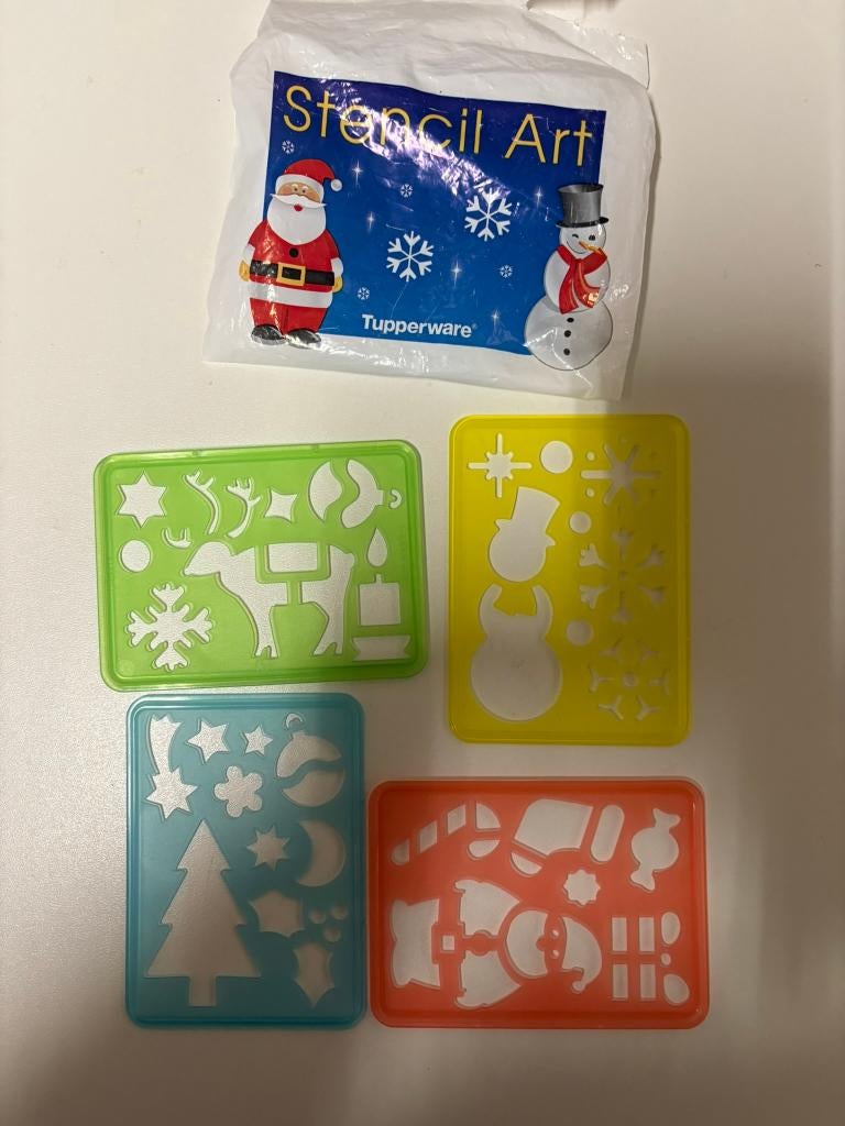 Tupperware kerst tekenvormen, sjablonen set van 4., Kinderen en Baby's, Speelgoed | Educatief en Creatief, Ophalen of Verzenden
