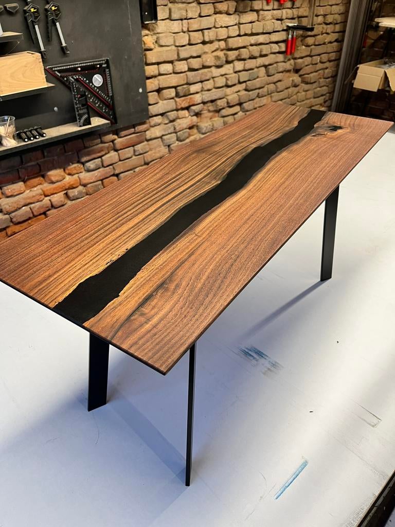 Walnoot Epoxy salontafel, Ophalen, Minder dan 50 cm, 50 tot 100 cm, Nieuw