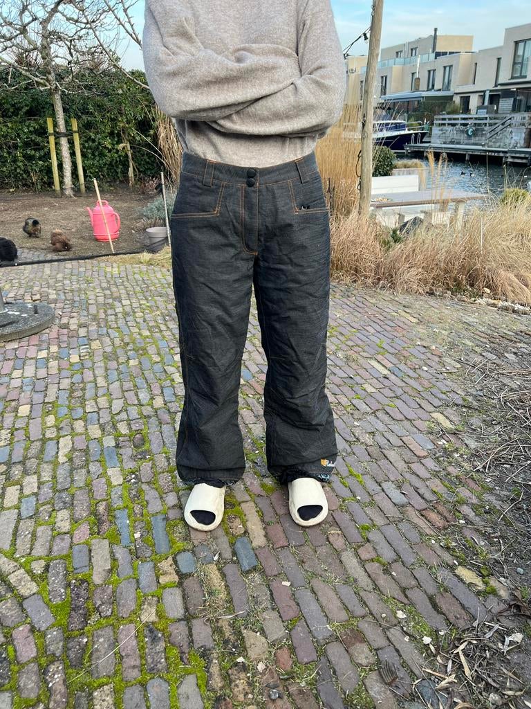 Grijze Denim Look Skibroek - Maat S, Ophalen of Verzenden, Zo goed als nieuw, Maat 36 (S), Broek