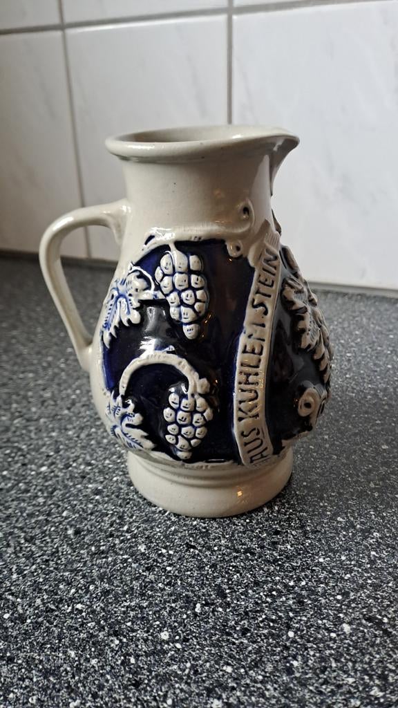 Vintage Duitse keramische kruik - wijnkan, Ophalen of Verzenden
