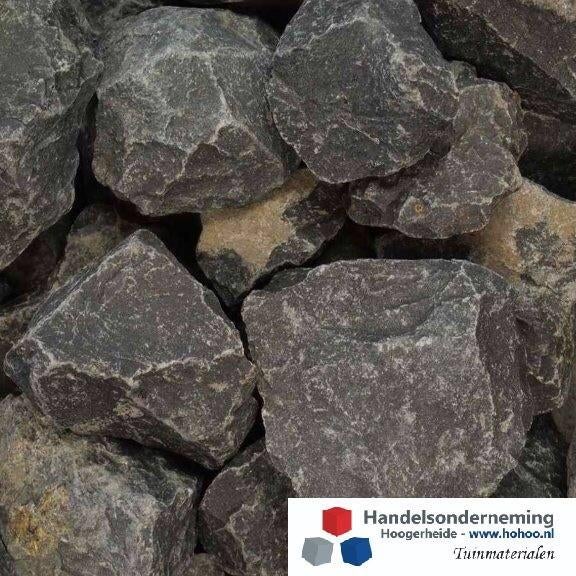 Basalt breuksteen donker antraciet zwarte rotsen schanskorf, Overige materialen, Verzenden, Nieuw, Antraciet