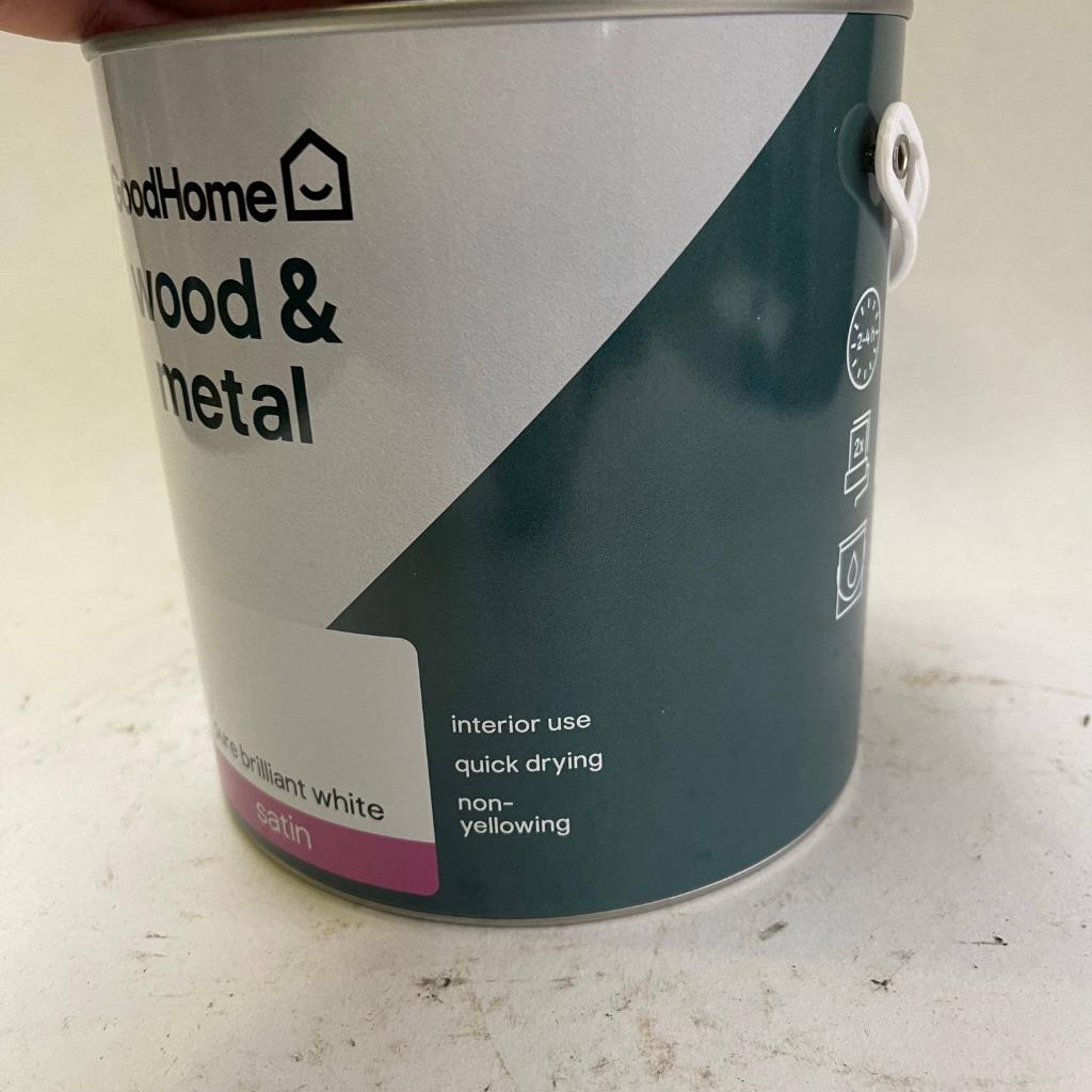 GoodHome Puur Wit Lak Verf voor Hout en Metaal 2L, GoodHome, GoodHome, Wit, Nieuw