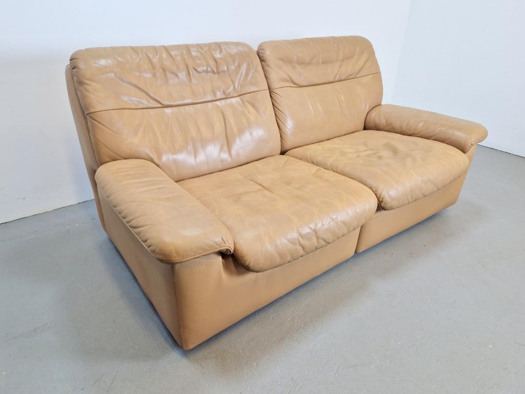Vintage De Sede DS 66 tweezitter bank dik leer ‘70 Swiss, N, 150 tot 200 cm, Tweepersoons, 75 tot 100 cm