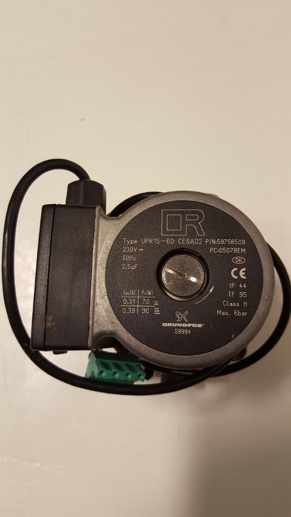 POMP GRUNDFOS UPR 15-60 CESA02, Gebruikt, Minder dan 30 cm, Cv-ketel of Combi-ketel, Minder dan 60 cm
