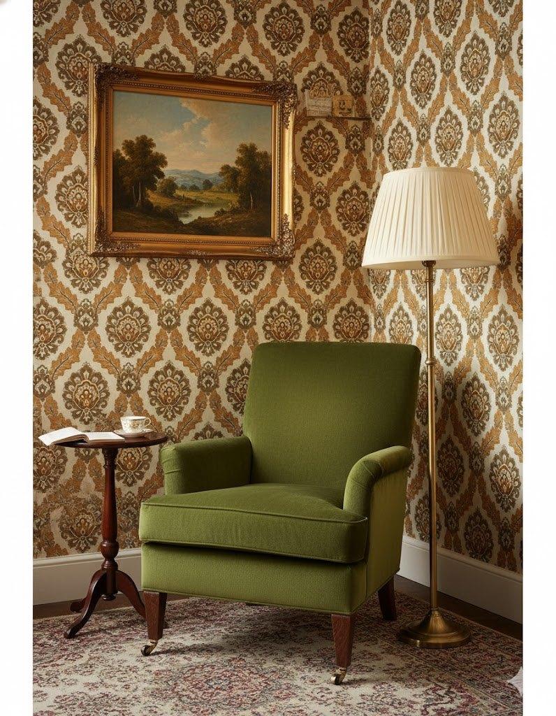 7088 bruine klassieke bloem print vintage behang warm swiet, Huis en Inrichting, Stoffering | Behang, Verzenden, 75 m² of meer