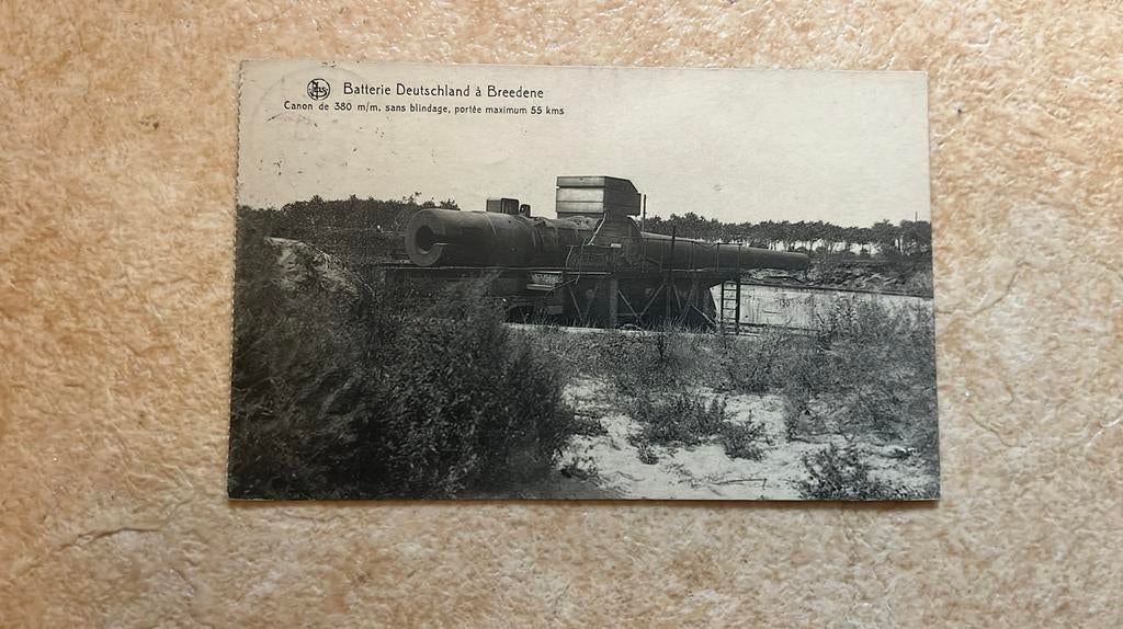 België Bredene Duitse militair kanon kust verdediging, Verzamelen, Ophalen of Verzenden, 1920 tot 1940, Gelopen, West-Vlaanderen