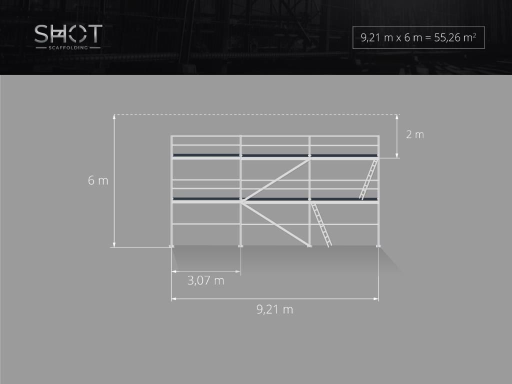 Aluminium steiger | 60 m² | Met gratis verzending!, Doe-het-zelf en Verbouw, Steigers, Verzenden, Nieuw, Gevelsteiger, 5 meter of hoger