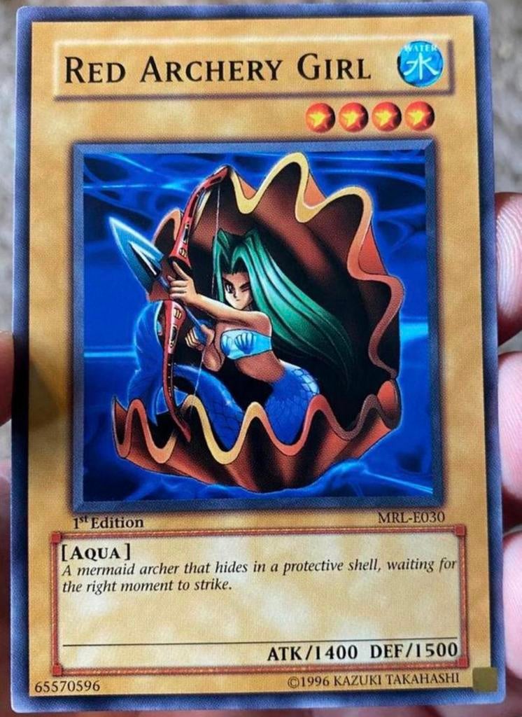 Yu-Gi-Oh! Red Archery Girl MRL 1st Edition Old Print !, Ophalen of Verzenden, Zo goed als nieuw, Losse kaart