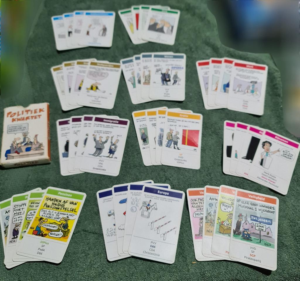 Politiek Kwartet - Compleet!, Hobby en Vrije tijd, Gezelschapsspellen | Bordspellen, Drie of vier spelers, Ophalen of Verzenden