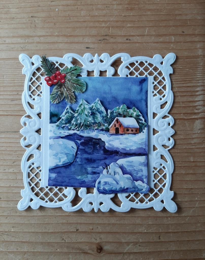 Stans kaart opleg met 3d plaatje sneeuwlandschap, Ophalen of Verzenden, Nieuw, Overige thema's