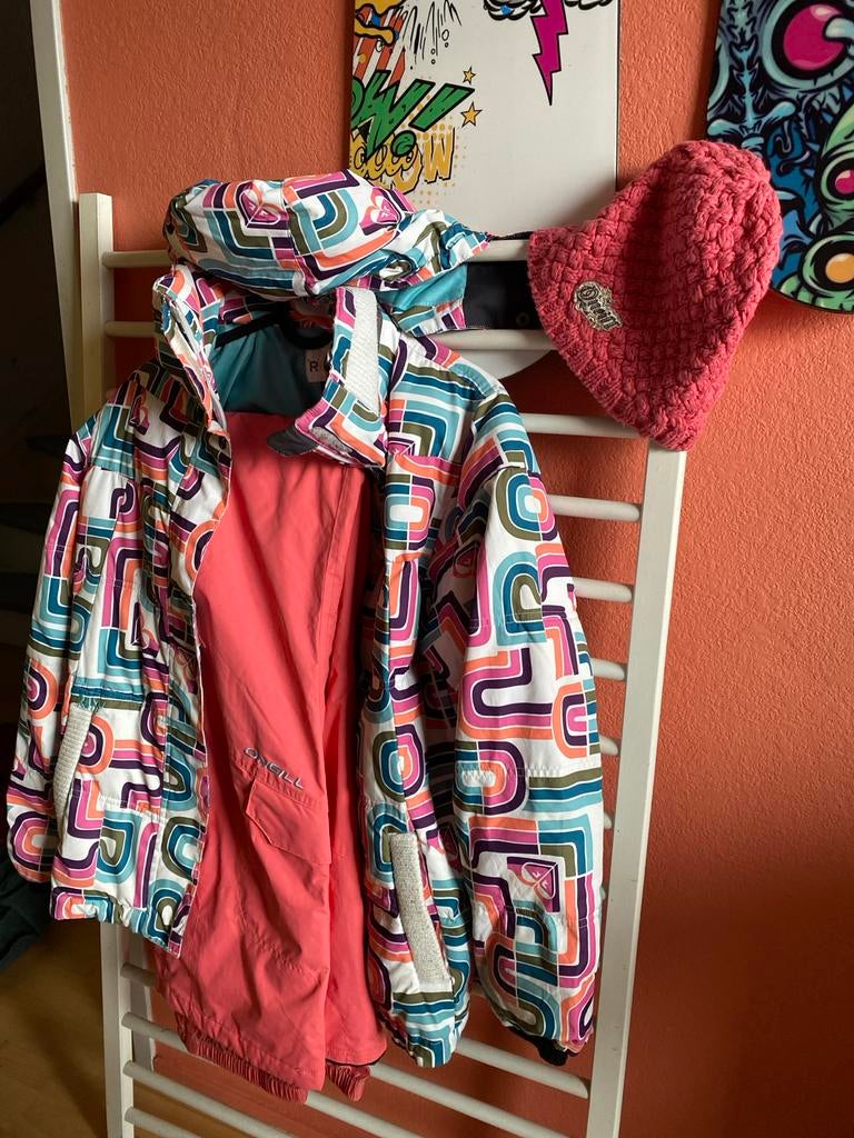 Ski snowboard set maat 152 - Roxy jas & O'Neill broek, Kleding | Dames, Wintersportkleding, Ophalen of Verzenden, Gedragen, Pak