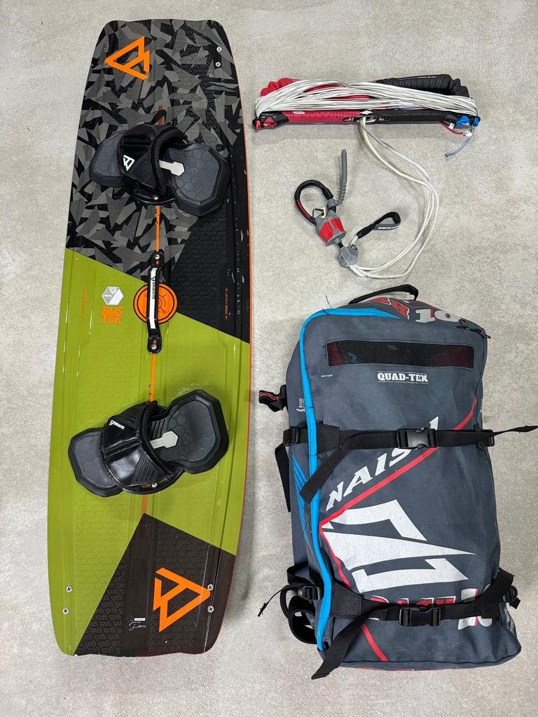 Naish Dash 10m + Brunotti Buster 142x42 + Naish Bar, Watersport en Boten, Kitesurfen, Ophalen, Gebruikt, Kitesurf-set, Twintip